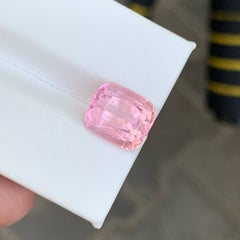 5.25 Carat Natural Loose Baby Pink Color Tourmaline Cushion Cut Afghan Gemstone