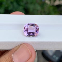 8.00 Carat Natural Loose Pink Color Kunzite Stone Cushion Cut Afghan Gemstone