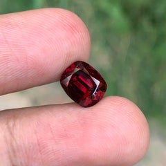 4.30 Carat Natural Loose Red Garnet Stone Cushion Cut African Gemstone