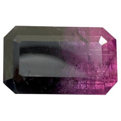 25.10 Carat Natural Loose Bicolor Tourmaline Stone Emerald Cut Afghan Gemstone