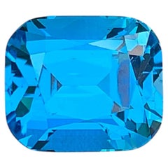 11.15 Carat Natural Loose Electric Blue Topaz Cushion Cut Brazilian Gemstone