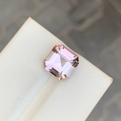 4.10 Carat Natural Loose Light Pink Color Tourmaline Asscher Cut Afghan Gemstone