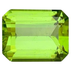 Pietra preziosa pakistana da 2,90 carati, peridoto naturale sfuso di colore verde, taglio smeraldo