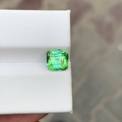 2.10 Carat Natural Loose Bluish Green Tourmaline Cushion Cut Afghan Gemstone