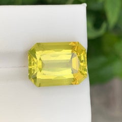 10.60 Carat Natural Loose Lemon Color Citrine Cushion Cut African Gemstone