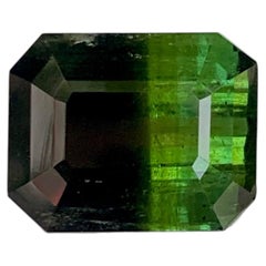 10.00 Carat Natural Loose Bicolor Tourmaline Stone Emerald Cut Afghan Gemstone