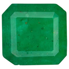 3.24 Carat Certified Natural Loose Deep Green Emerald Stone Asscher Cut Gemstone