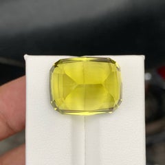 26.20 Carat Natural Loose Lemon Color Citrine Cushion Fancy Cut African Gemstone