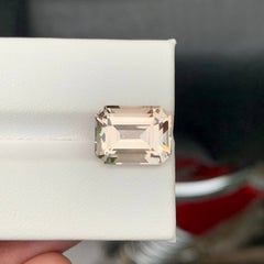 8.00 Carat Natural Loose Light Golden Topaz Stone Emerald Cut Pakistan Gemstone