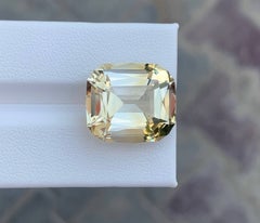 16.35 Carat Natural Loose Light Yellow Citrine Cushion Cut Brazilian Gemstone