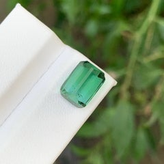 5.58 Carat Natural Loose Bluish Green Tourmaline Cushion Cut Afghan Gemstone