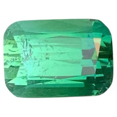 5.58 Carat Natural Loose Bluish Green Tourmaline Cushion Cut Afghan Gemstone
