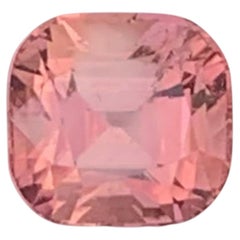 2.45 Carat Natural Loose Peach Pink Color Tourmaline Cushion Cut Afghan Gemstone