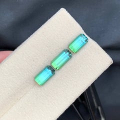 4.00 Carat Natural Loose 3 Piece Bicolor Tourmaline Set Stone Afghan Gemstones
