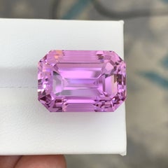 34.70 Carat Natural Loose Pink No Heat Kunzite Emerald Cut Afghan Gemstone