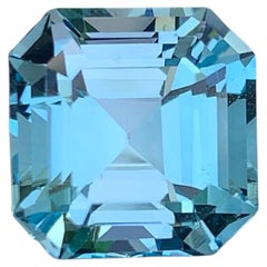 Topazio naturale sfuso da 9,65 carati, colore azzurro cielo, taglio Asscher, pietra preziosa africana