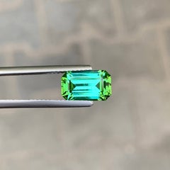 2.55 Carat Natural Loose Mint Green Tourmaline Emerald Cut Afghan Gemstone