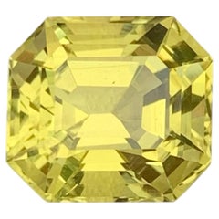 Pietra preziosa africana da 6,60 carati, citrino naturale sfuso di colore limone, taglio smeraldo