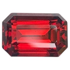2.30 Carat Natural Loose Sweet Red Garnet Stone Emerald Cut Tanzanian Gemstone