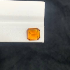 3.90 Carat Natural Loose Madeira Color Citrine Asscher Cut Brazilian Gemstone