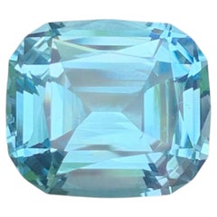 7.75 Carat Natural Loose Sky Blue Color Topaz Cushion Cut African Gemstone