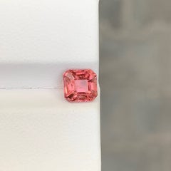 1.45 Carat Natural Loose Peach Color Tourmaline Asscher Cut Afghan Gemstone