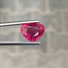 4.75 Carat Loose Pinkish Red Rubellite Tourmaline Heart Faceted Afghan Gemstone