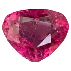 4.75 Carat Loose Pinkish Red Rubellite Tourmaline Heart Faceted Afghan Gemstone