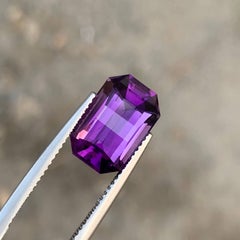 5.60 Carat Natural Loose Deep Purple Amethyst For Jewelry Brazilian Gemstone