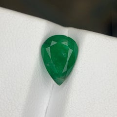2.00 Carat Natural Loose Deep Green Color Emerald Pear Cut Swat Gemstone