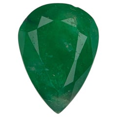 2.00 Carat Natural Loose Deep Green Color Emerald Pear Cut Swat Gemstone