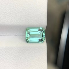 1.90 Carat Natural Loose Seafoam Tourmaline Stone Emerald Cut Afghan Gemstone