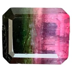 3.30 Carat Natural Loose Bicolor Tourmaline Emerald Cut Afghan Jewelry Gemstone