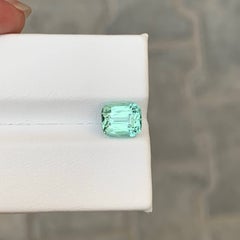 2.35 Carat Natural Loose Seafoam Tourmaline Stone Cushion Cut Afghan Gemstone