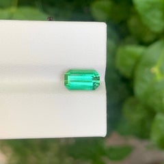 2.50 Carat Natural Loose Mint Green Tourmaline Emerald Cut Afghan Gemstone