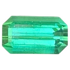 2.50 Carat Natural Loose Mint Green Tourmaline Emerald Cut Afghan Gemstone