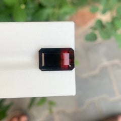 9.00 carati di tormalina bicolore naturale sfusa pietra taglio smeraldo Gemma afgana