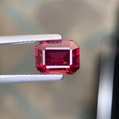 2.30 Carat Natural Loose Sweet Red Garnet Stone Emerald Cut Tanzanian Gemstone