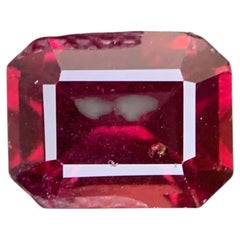 2.30 Carat Natural Loose Sweet Red Garnet Stone Emerald Cut Tanzanian Gemstone