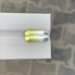 7.30 Carat Natural Loose Bicolor Color Citrine Emerald Cut African Gemstone