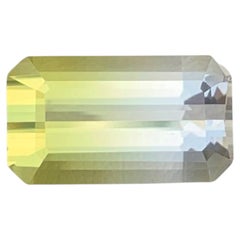 7.30 Carat Natural Loose Bicolor Color Citrine Emerald Cut African Gemstone
