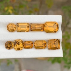 18.30 Carat Natural Loose 9 Pieces Golden Color Citrine Lot African Gemstone