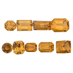 18.30 Carat Natural Loose 9 Pieces Golden Color Citrine Lot African Gemstone