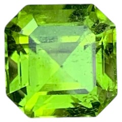2.60 Carat Natural Loose Green Color Peridot Asscher Cut Pakistan Gemstone