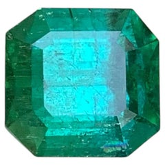 4.50 Carat Natural Loose Bluish Green Tourmaline Asscher Cut Afghan Gemstone