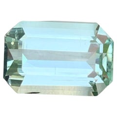 4.60 Carat Natural Loose Light Blue Aquamarine Emerald Cut Pakistan Gemstone