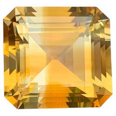 25.65 Carat Natural Loose Golden Color Citrine Emerald Cut Brazilian Gemstone
