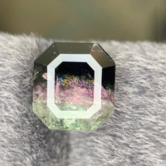 4.05 Carat Natural Loose Bicolor Tourmaline Stone Emerald Cut Afghan Gemstone