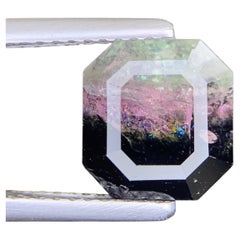 4.05 Carat Natural Loose Bicolor Tourmaline Stone Emerald Cut Afghan Gemstone