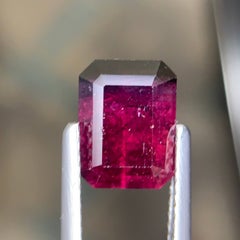 3.75 Carat Natural Loose Bicolor Tourmaline Emerald Cut Afghan Gemstone